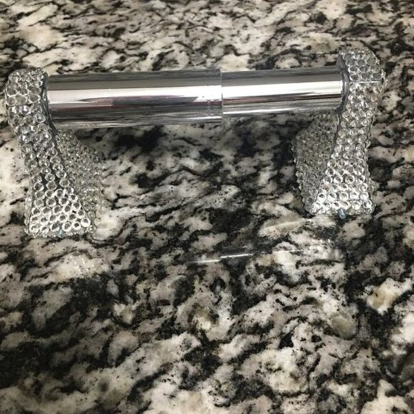 Toilet paper & Towel Ring Holder Set, Bedazzled, Hand Glue, Glass Rhinestones - Picture 4 of 4